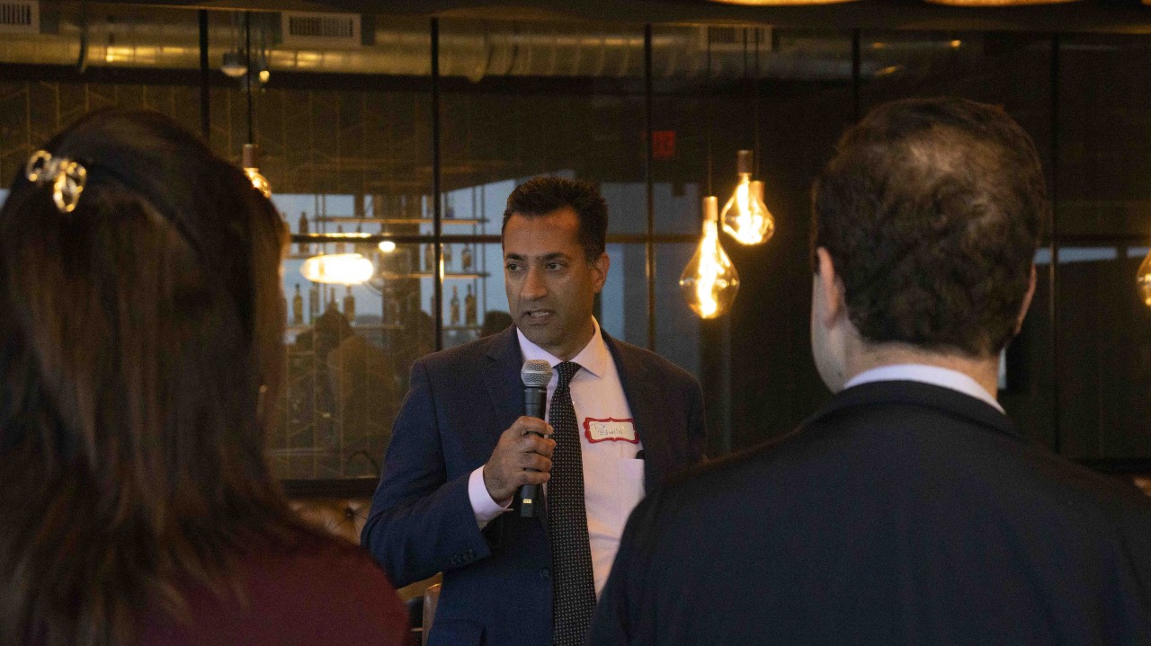 man talking with a microphone